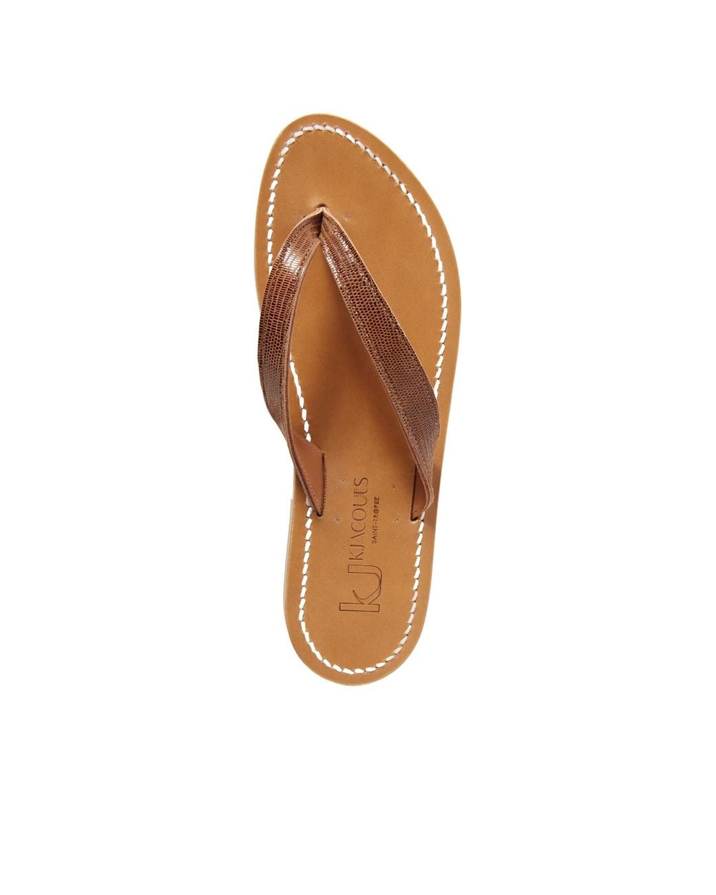 K. Jacques Brown Lizard-Effect Leather Sandals