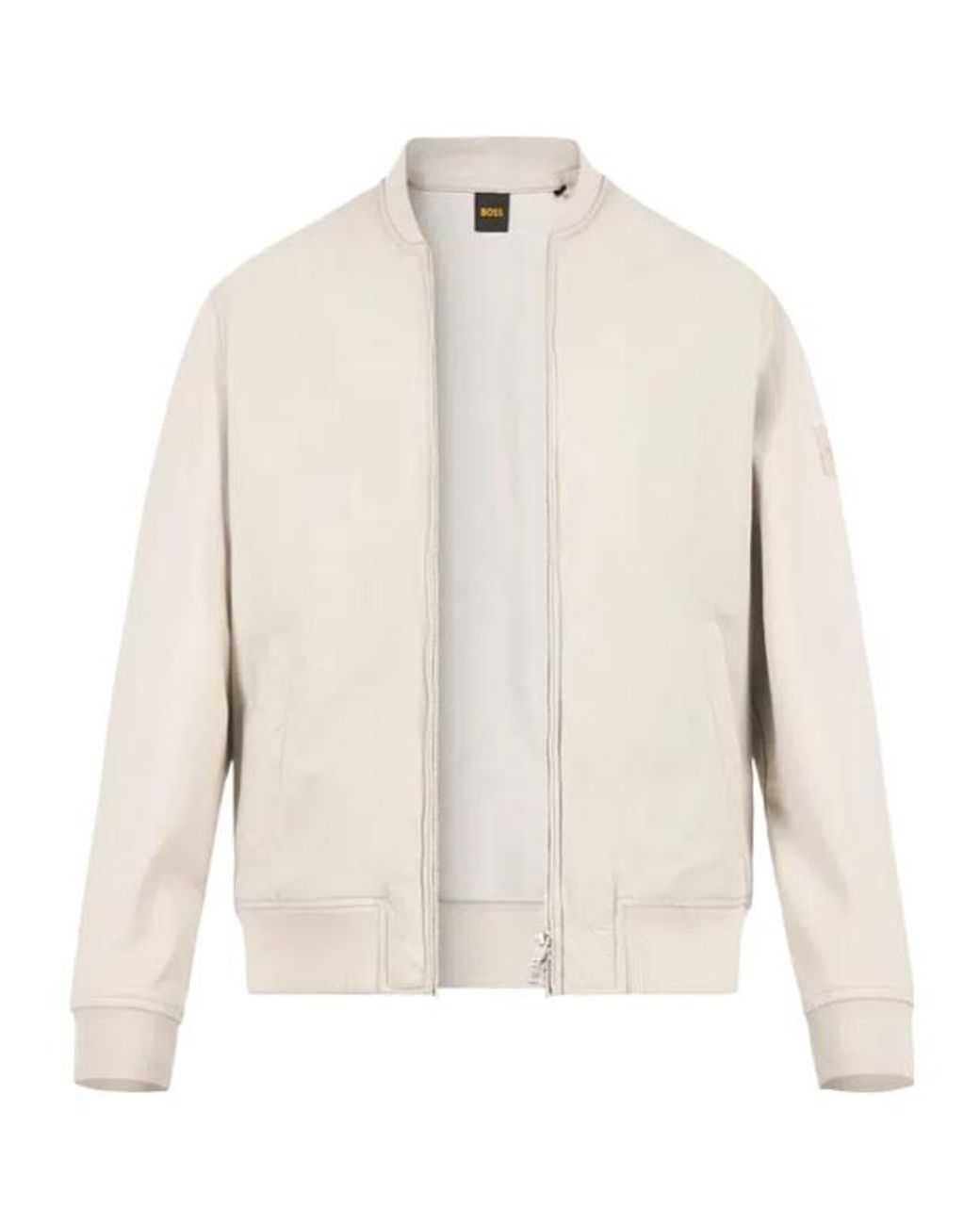 Boss White Ze_Smartcore Bomber Jacket for men