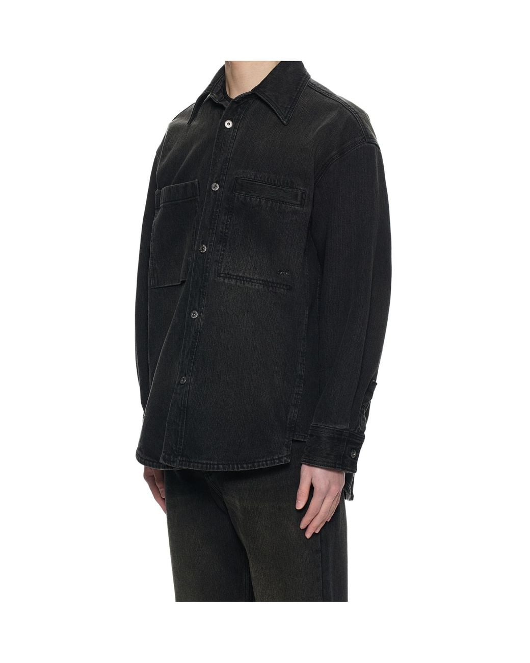 Wooyoungmi Black Logo Patch-Pocket Shirt for men