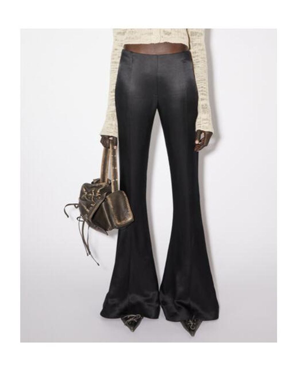 Acne Black Low-Rise Flared Trousers
