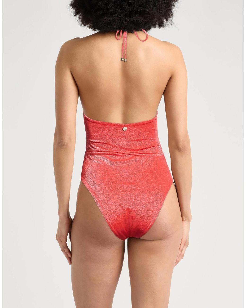 Max Mara Red Metallic One-Piece Swimsuit