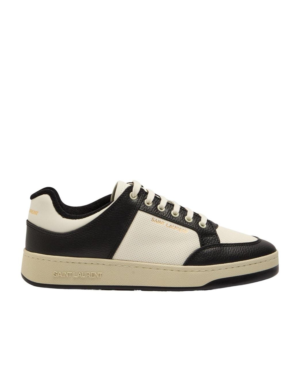 Saint Laurent Black Color-Blocked Low-Top Casual Sneakers for men