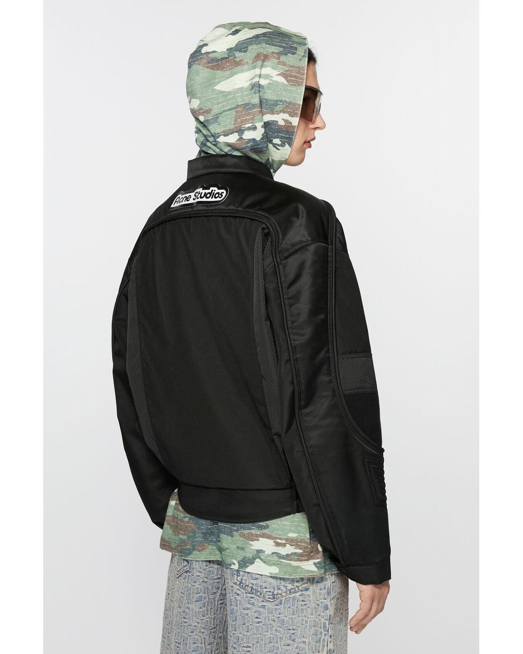 Acne Black Panelled Padded Jacket for men