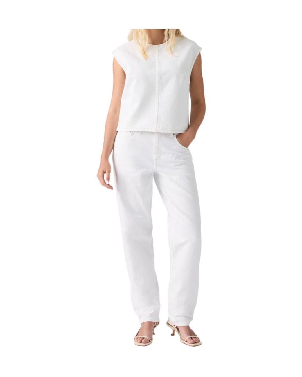 Levi's White Loose Taper Jeans