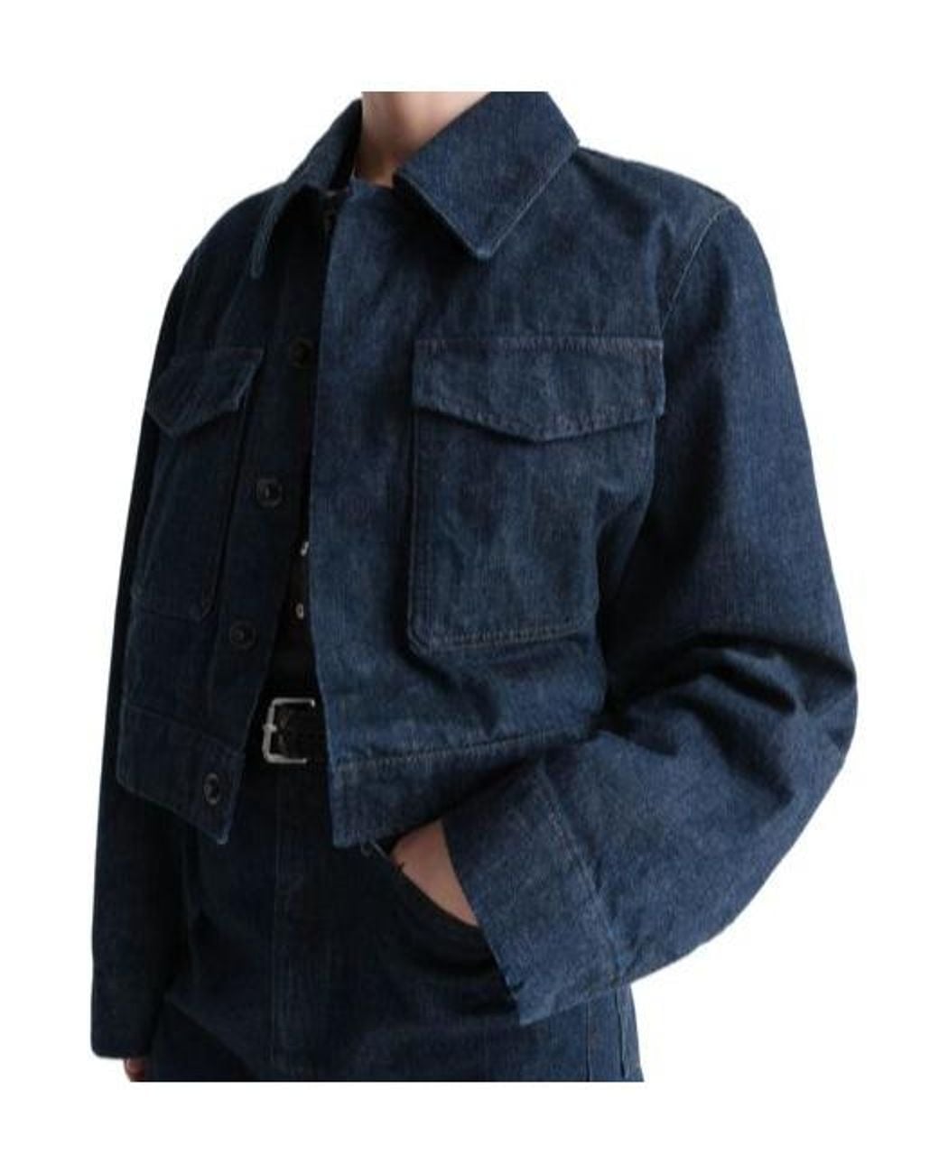 Lemaire Blue Two Pocket Cropped Jacket