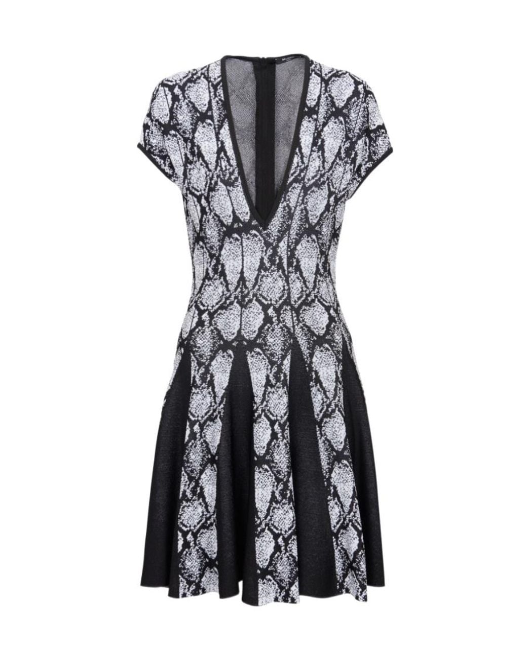 Balmain Black Jacquard Mini Dress