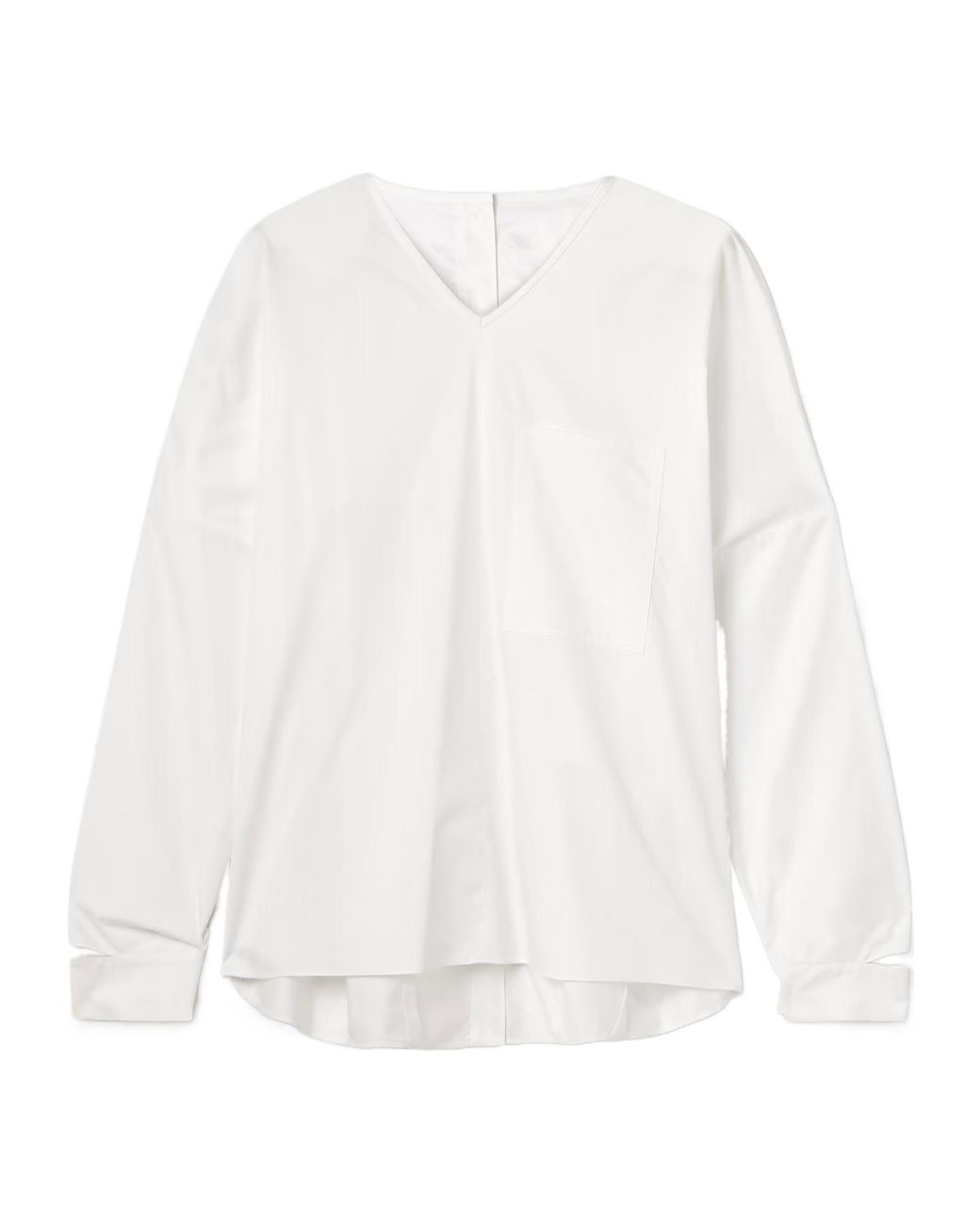 Tibi White Oversized Cutout Cotton-Poplin Shirt