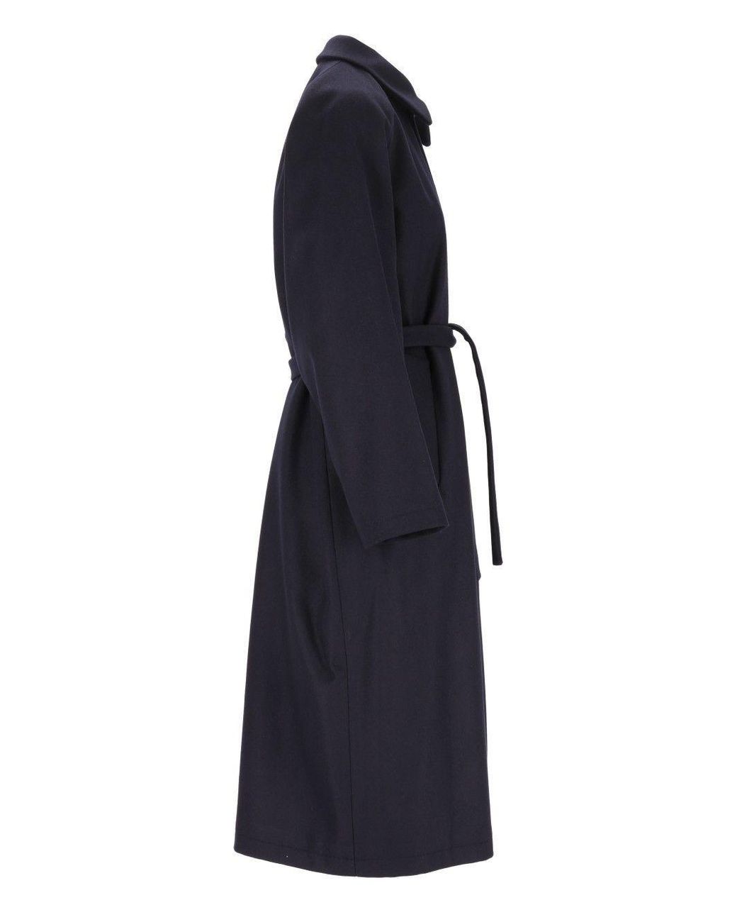Barena Blue Ovidio Belted Button-Front Coat