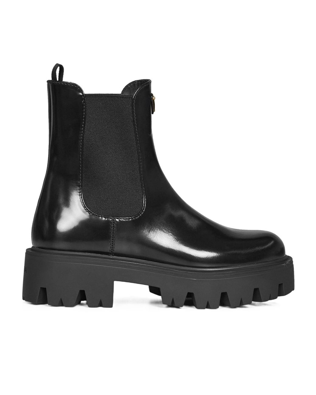 Prada Black Brushed Lug-Sole Ankle Boots