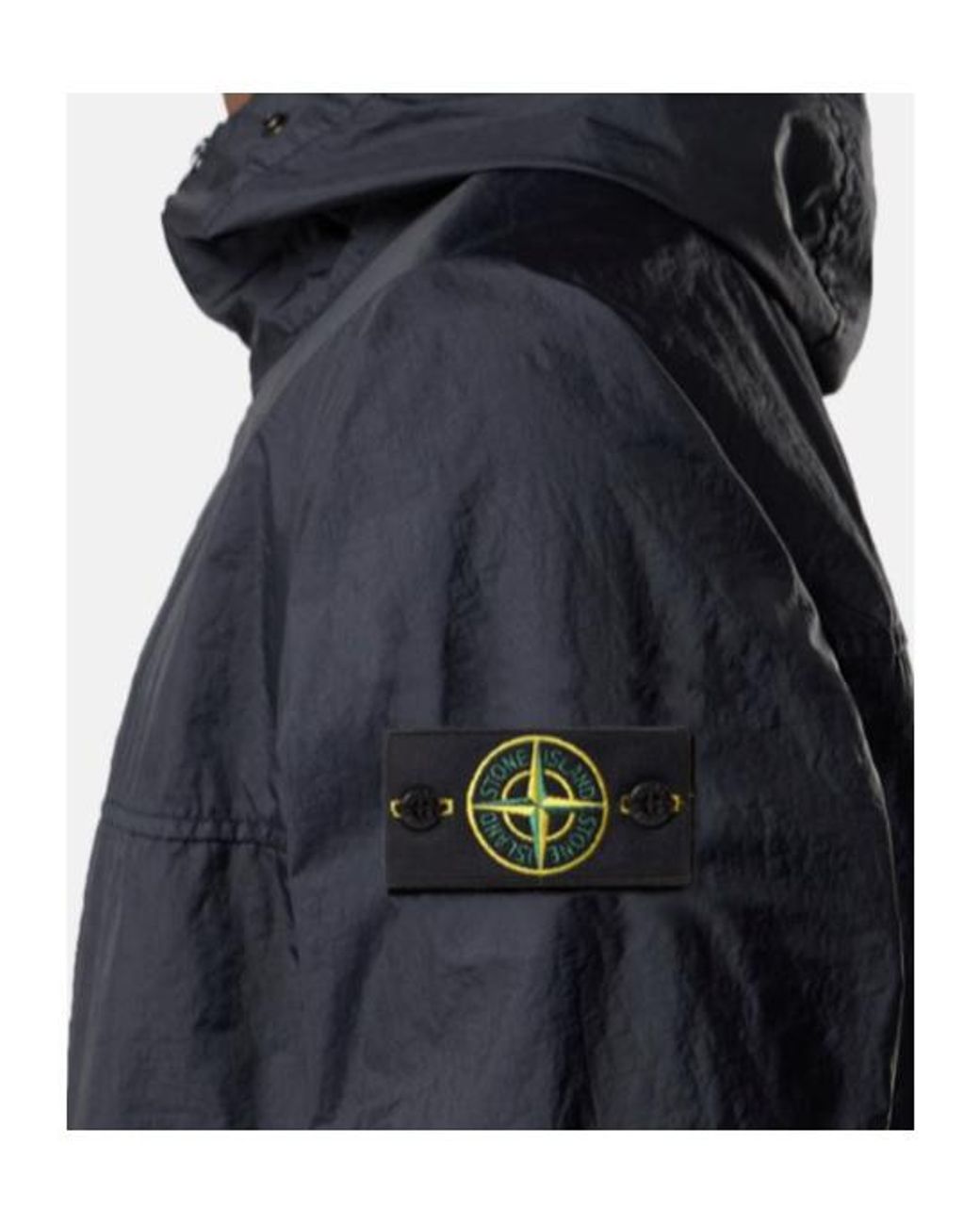 Stone Island Blue Logo Patch Hooded Jacket for men