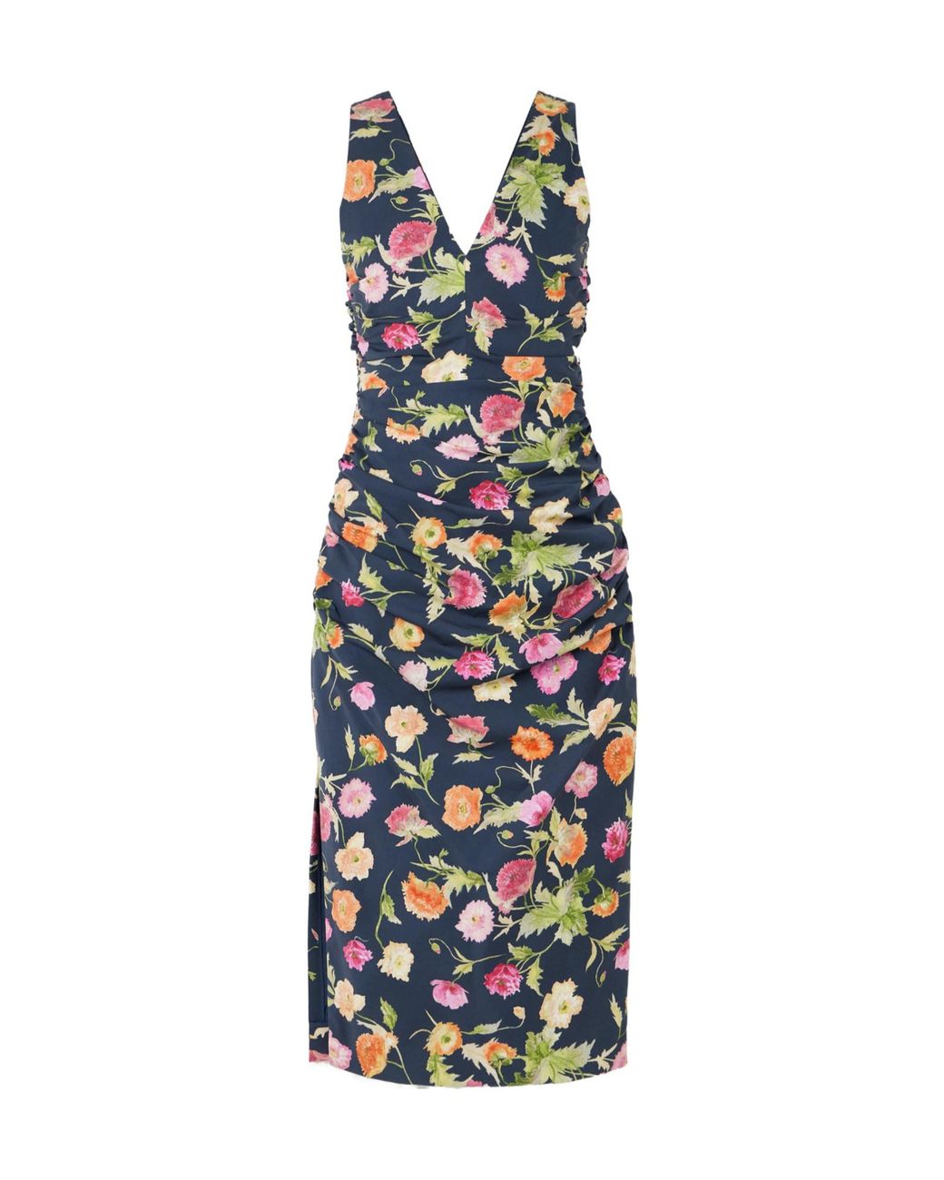 Carolina Herrera Blue Stretch-Cotton Midi Dress