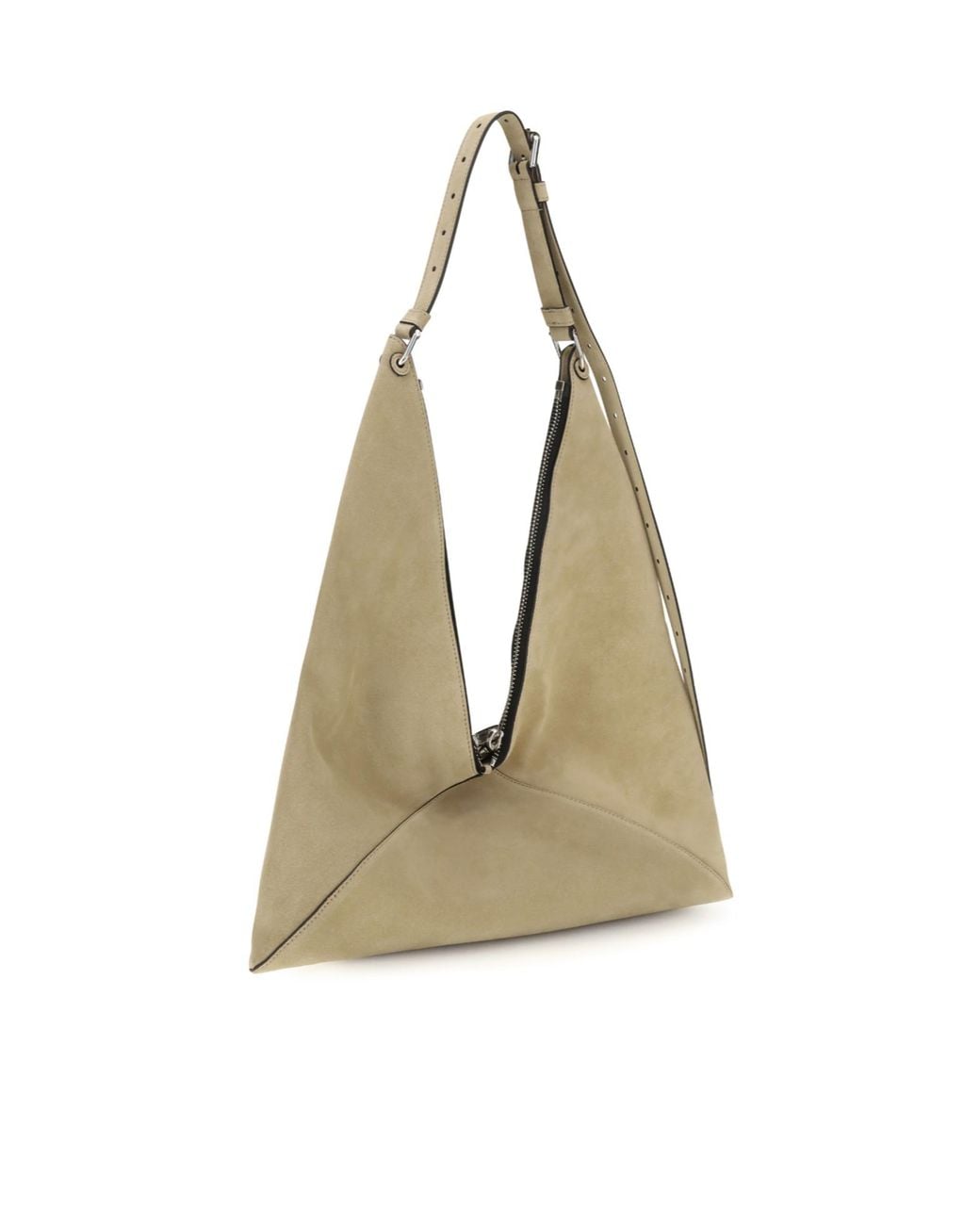 Moschino Natural Buckle Detailed Zipped Shoulder Bag