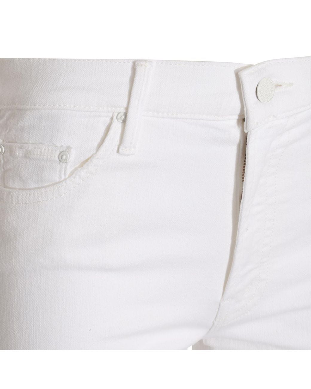 Mother White The Insider Frayed Edge Cropped Trousers