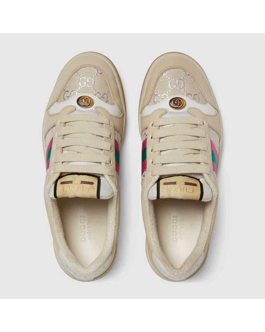 Gucci Blue Web Screener Sneakers