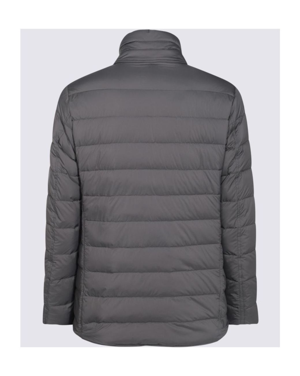 Herno Gray La Giacca High Neck Quilted Coat for men