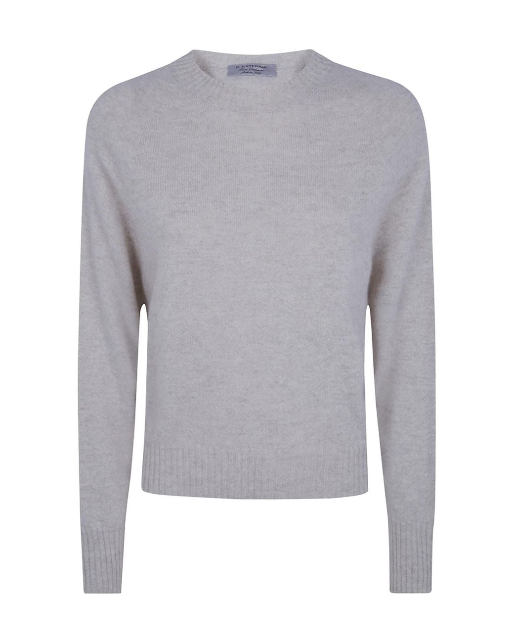 D.exterior Gray Cashmere Crew Neck Sweater