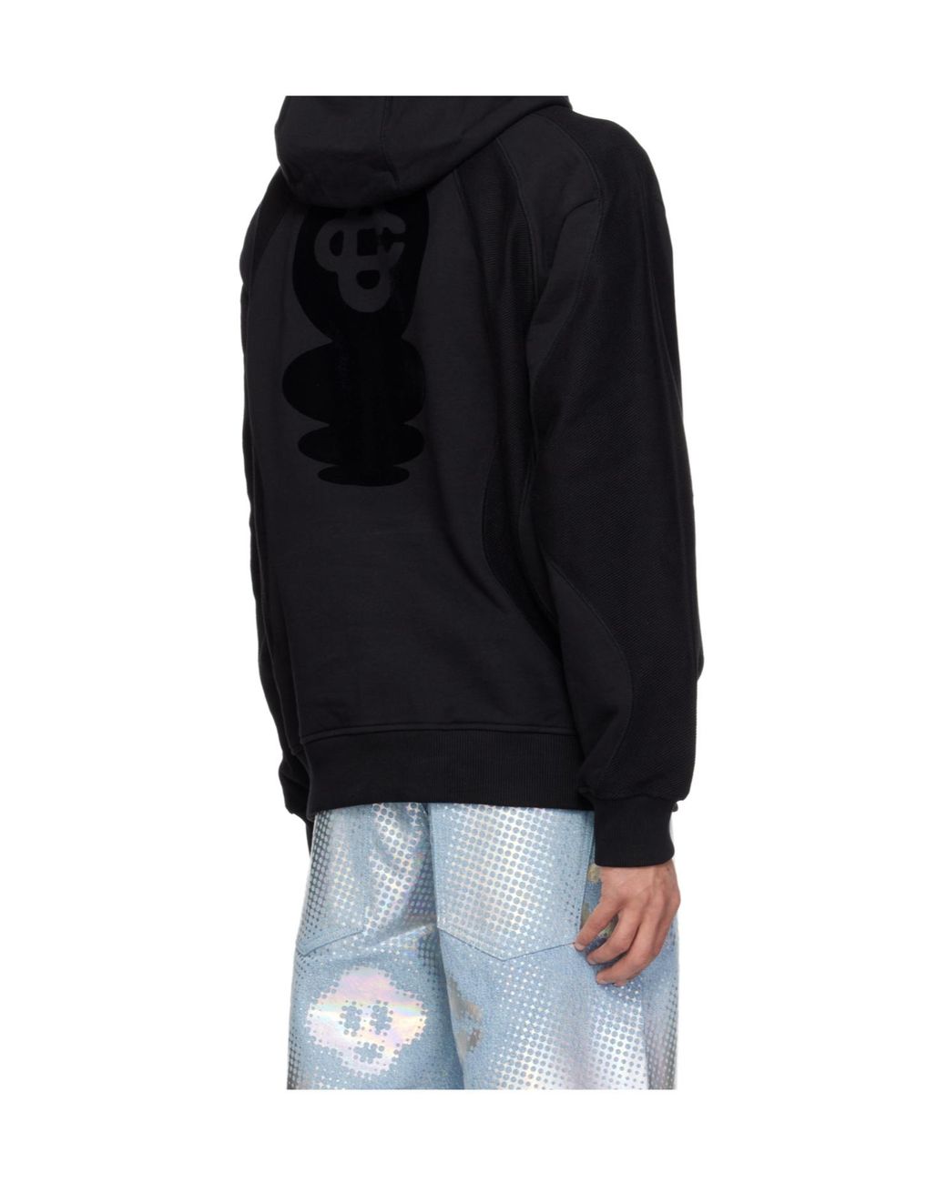 Casablanca Blue Logo-Embroidered Hoodie for men