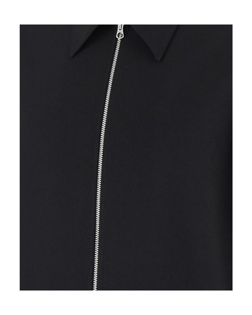 Jil Sander Blue Zip-Up Cotton Shirt Jacket for men
