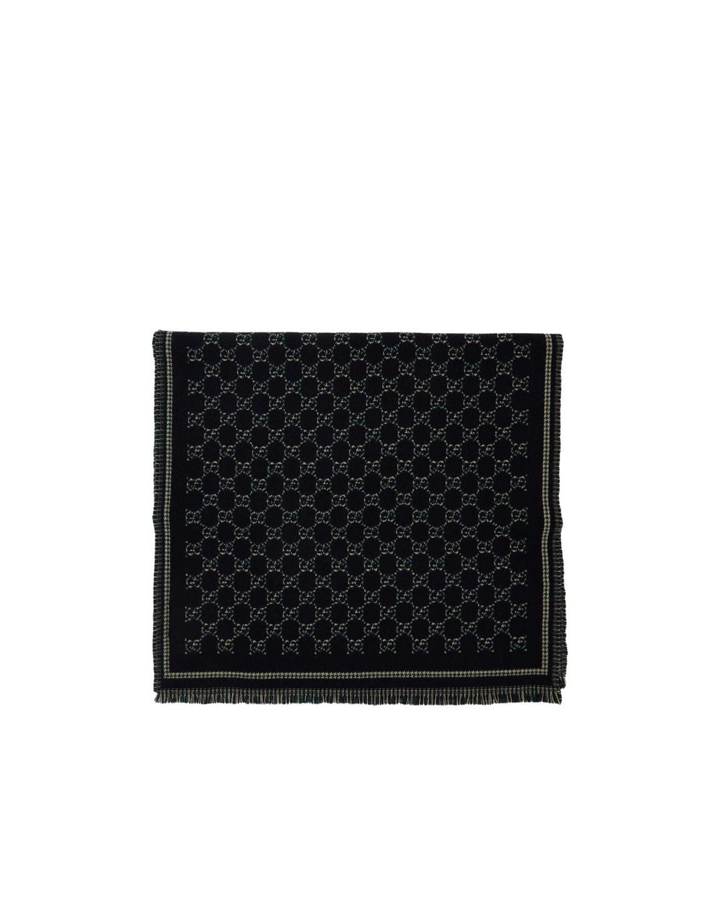 Gucci Black Gg Wool Jacquard Scarf for men