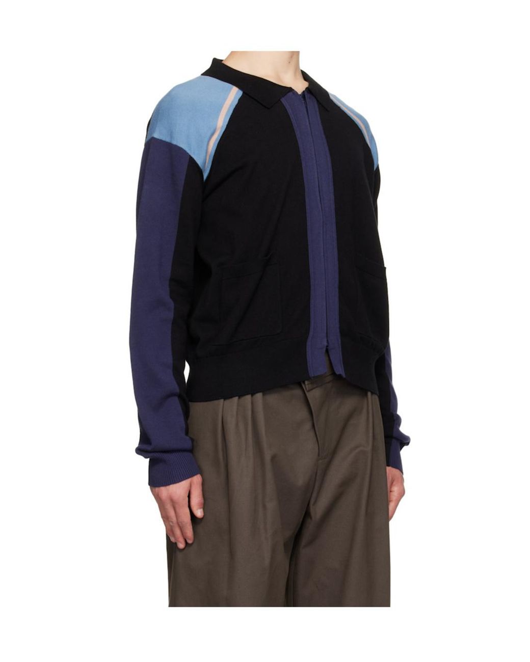 Kiko Kostadinov Blue Long-Sleeved Zip-Up Cardigan for men