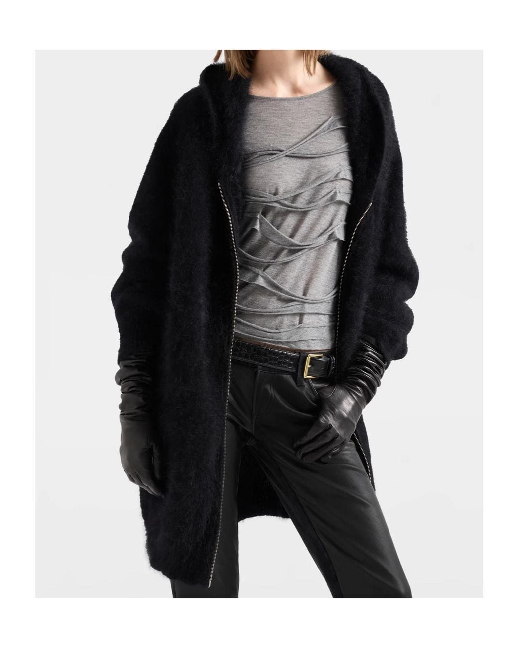 7 For All Mankind Blue Plush Zip-Up Hoodie