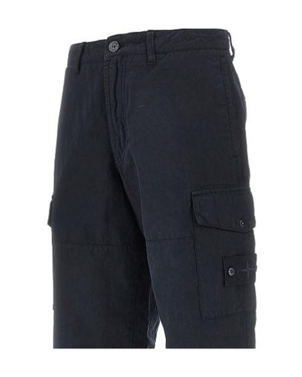 Stone Island Blue Regular-Fit Cargo Pants With Paneled Construction for men