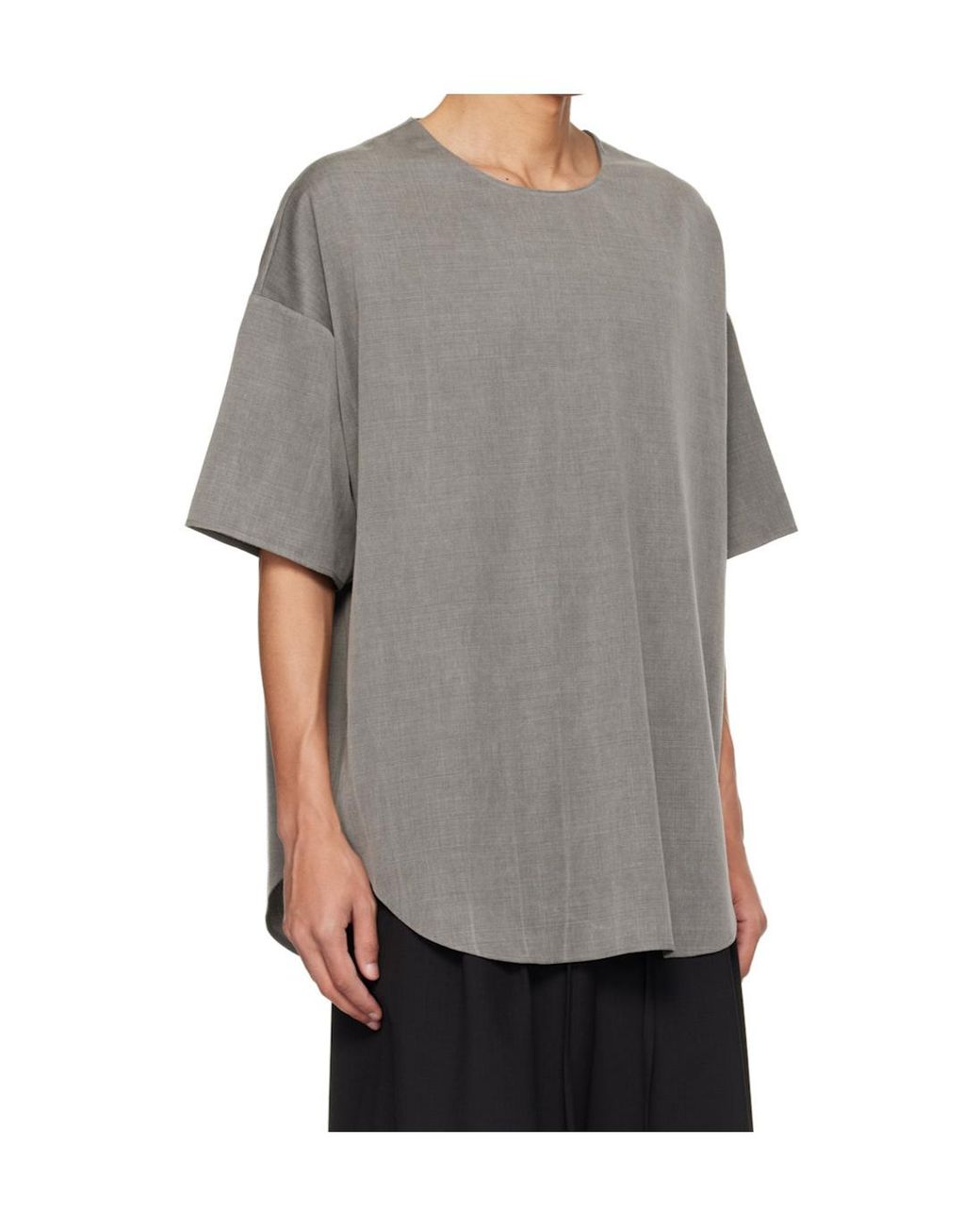 Fear Of God Gray Drop-Shoulder Short-Sleeved T-Shirt for men