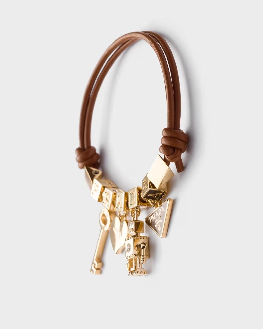 Prada Multicolor Nappa Leather And Metal Bracelet