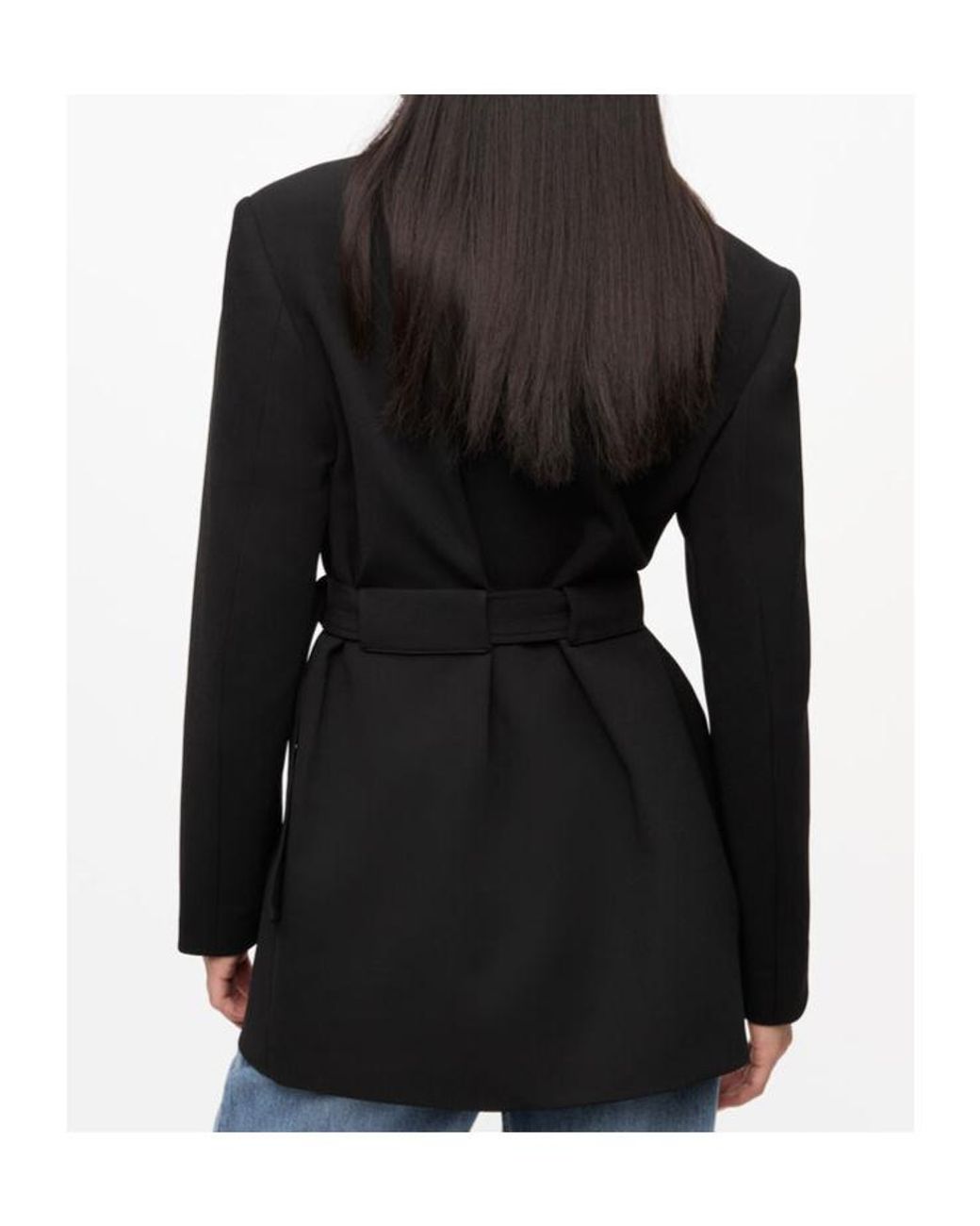 Ganni Black Bonded Crepe Blazer