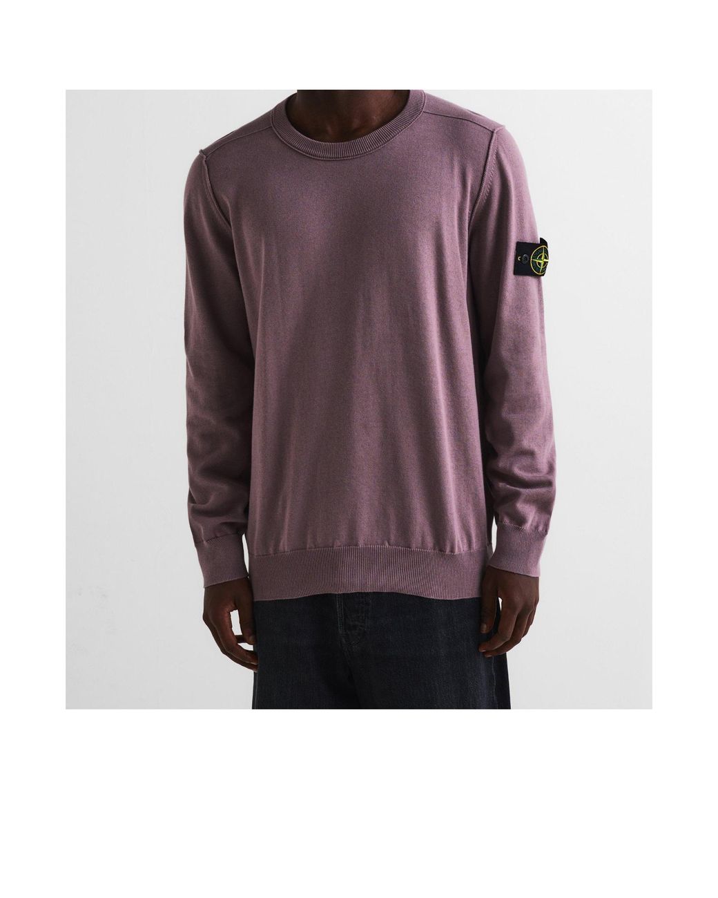 Stone Island Purple Crew Neck Sweatshirt for men