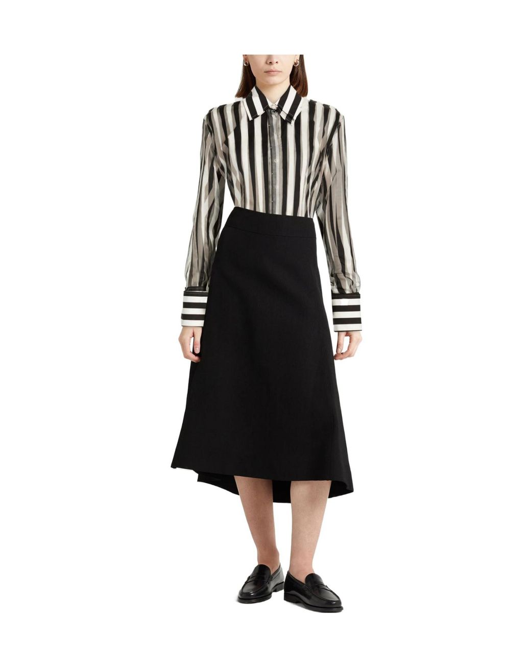 Sportmax Black Shirt Silk, Cotton