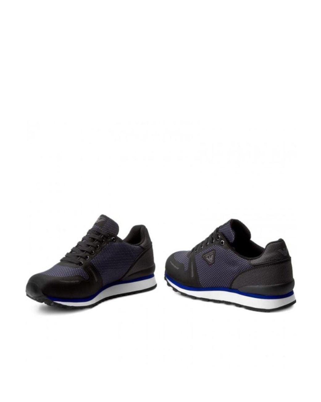 Armani Jeans Black Stitching Lace-Up Casual Sneakers for men