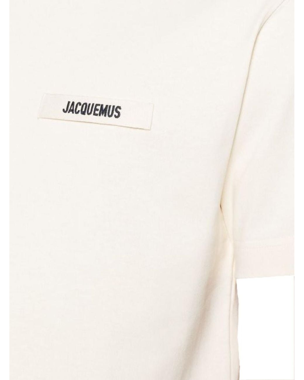 Jacquemus White Logo Patch Crewneck T-Shirt for men