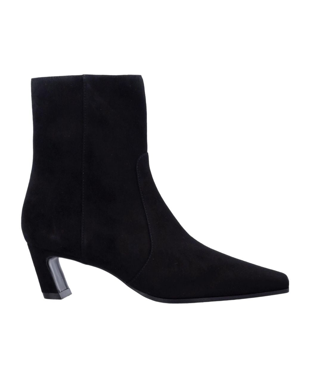 Stuart Weitzman Black Pointed-Toe Ankle Boots