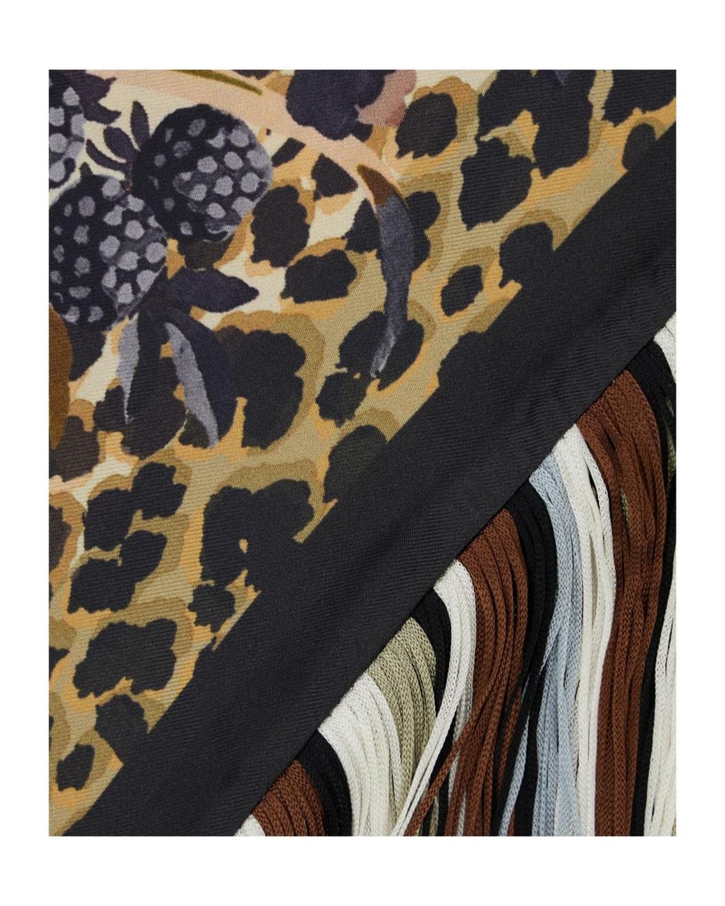 Etro White Printed Fringed Scarf