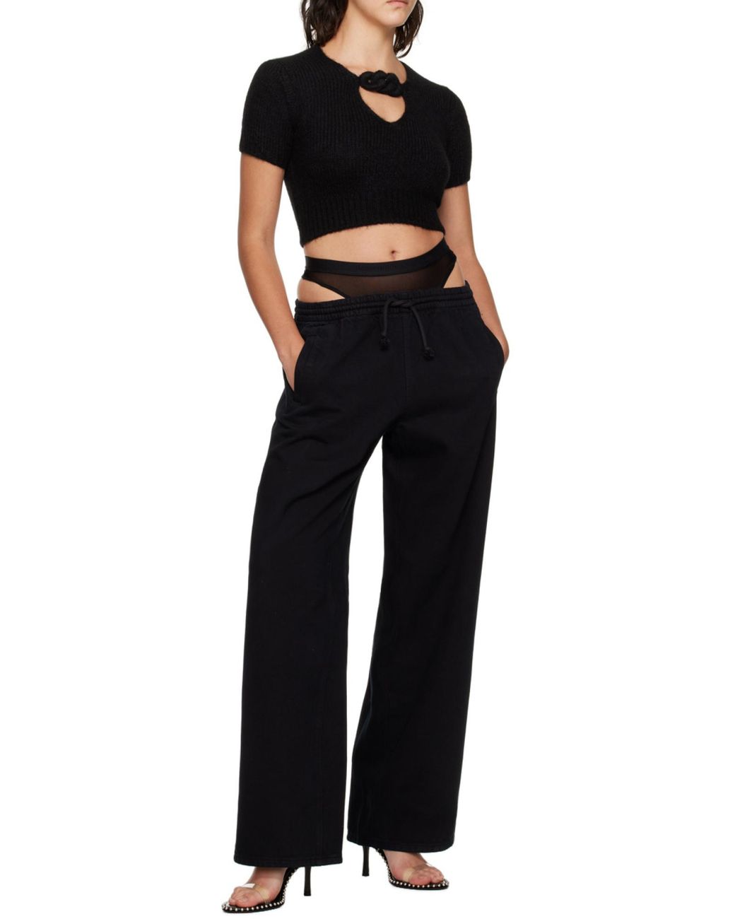Alexander Wang Black Circle Cut-Out Knit Top
