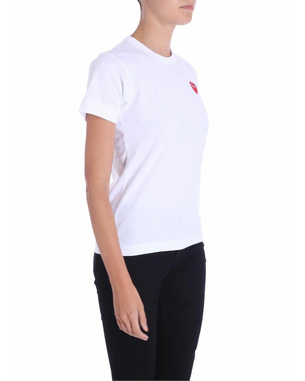 Comme des Garçons White Logo Appliqué T-Shirt