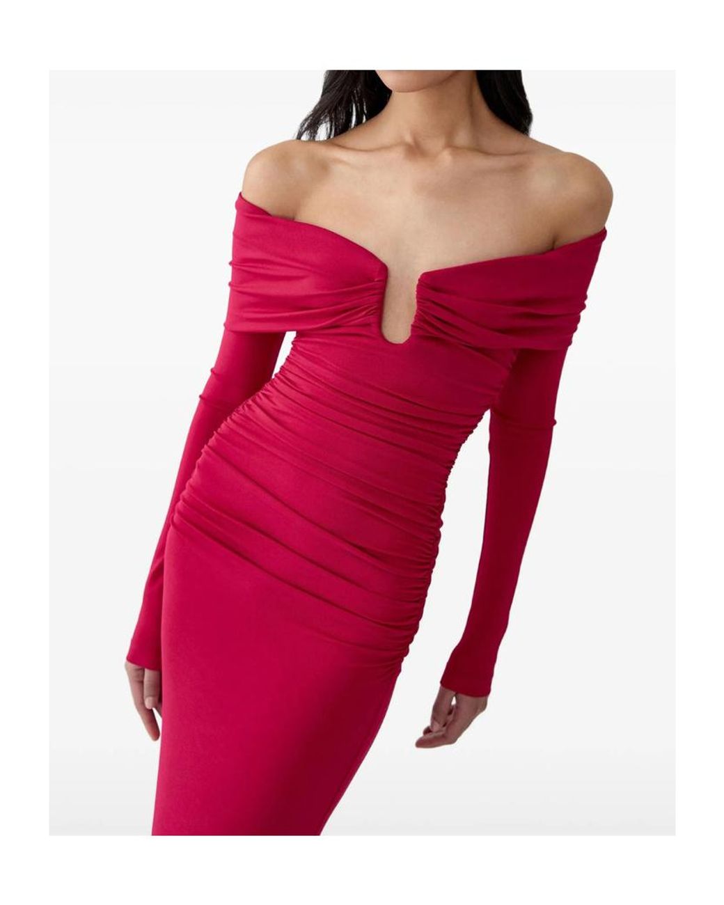Carolina Herrera Red Long-Sleeved Dress
