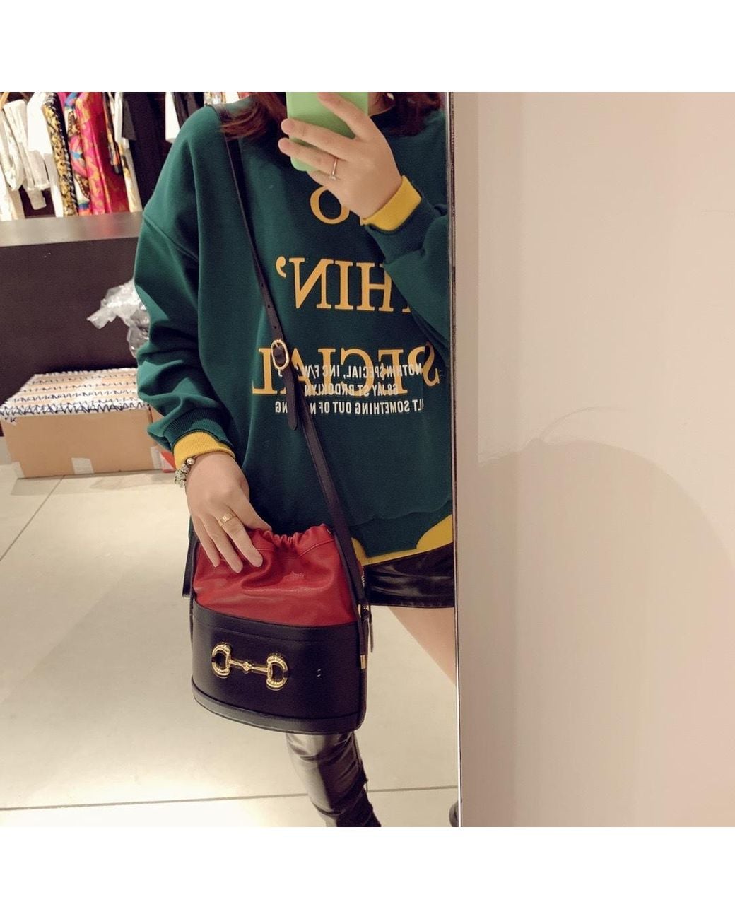Gucci Blue 1955 Horsebit Shoulder Bag