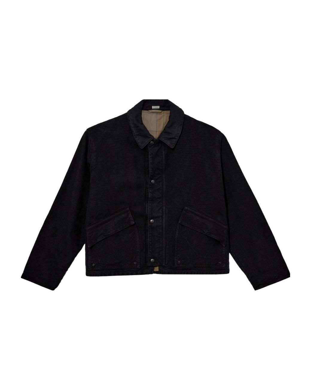 A.PRESSE Black Retro Collared Jacket for men