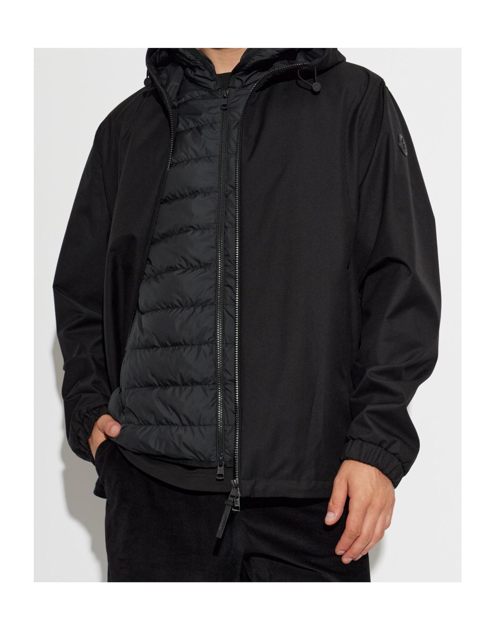 Moncler Black Skirnix Detachable Vest Hooded Jacket for men