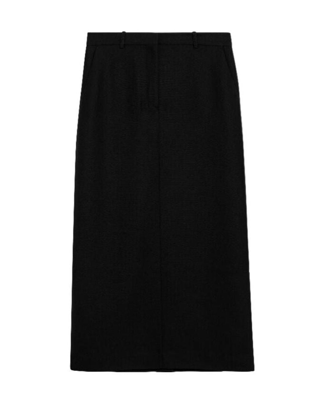 Totême Black Belt Loop Midi Skirt