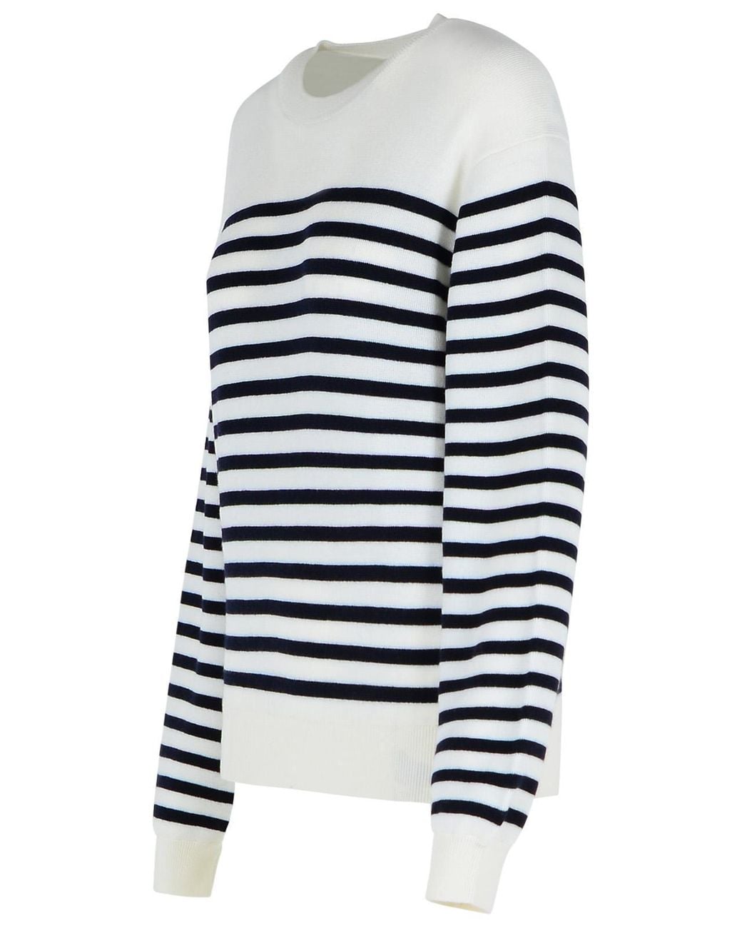 Khaite White Striped Crewneck Jumper
