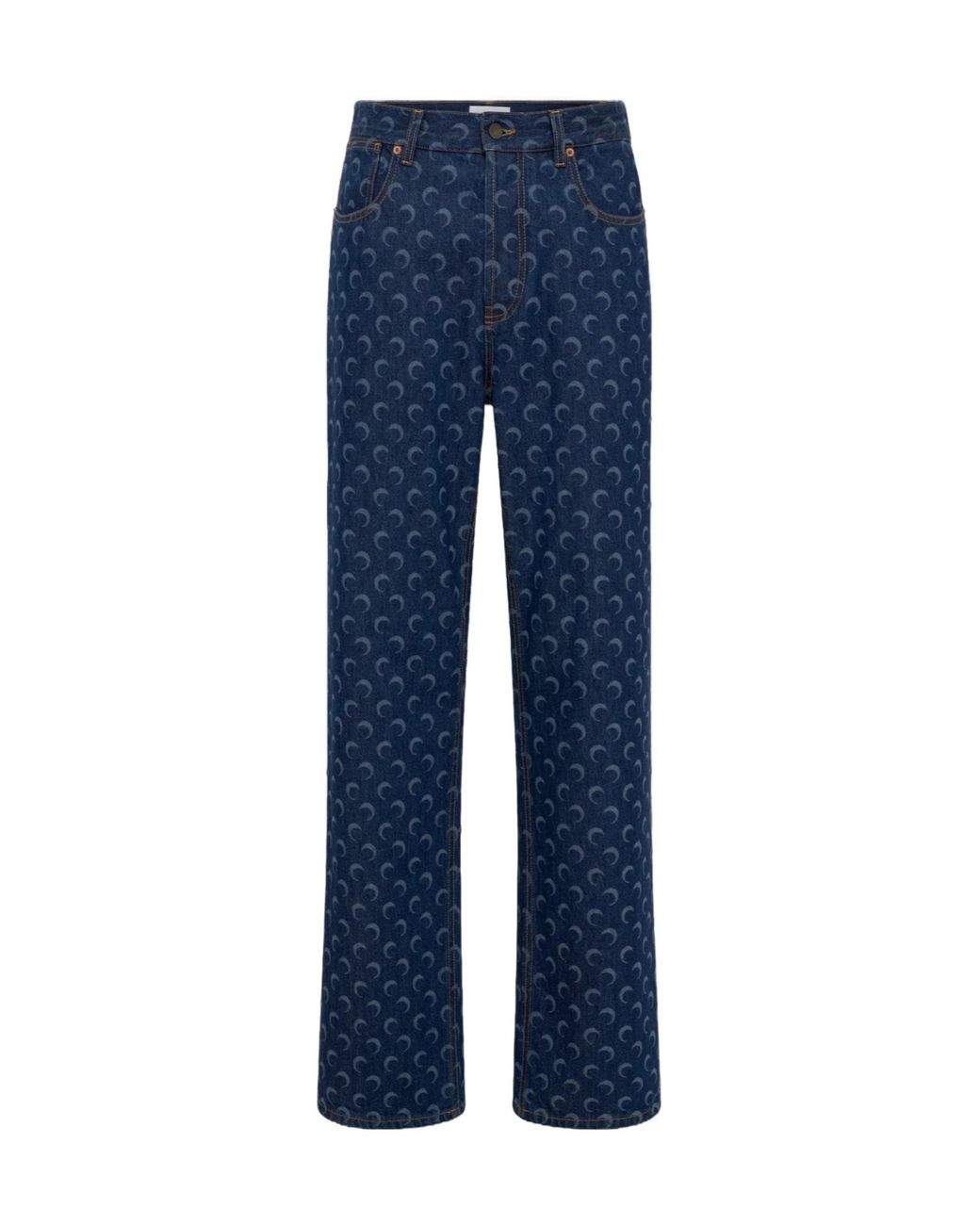 MARINE SERRE Blue Denim Straight Jeans for men