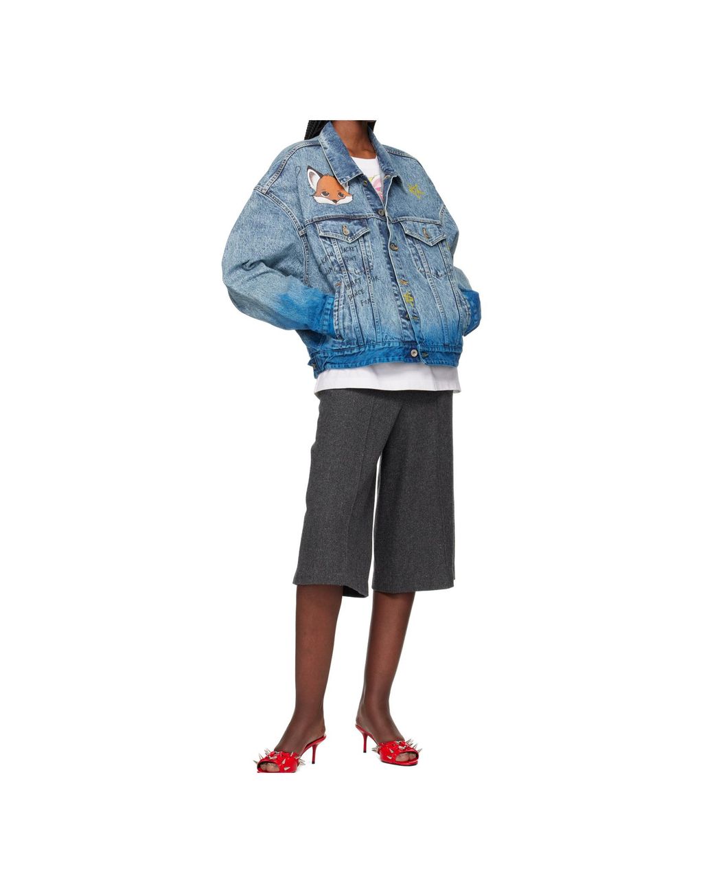Doublet Blue Anime Hand-Printing Denim Jacket