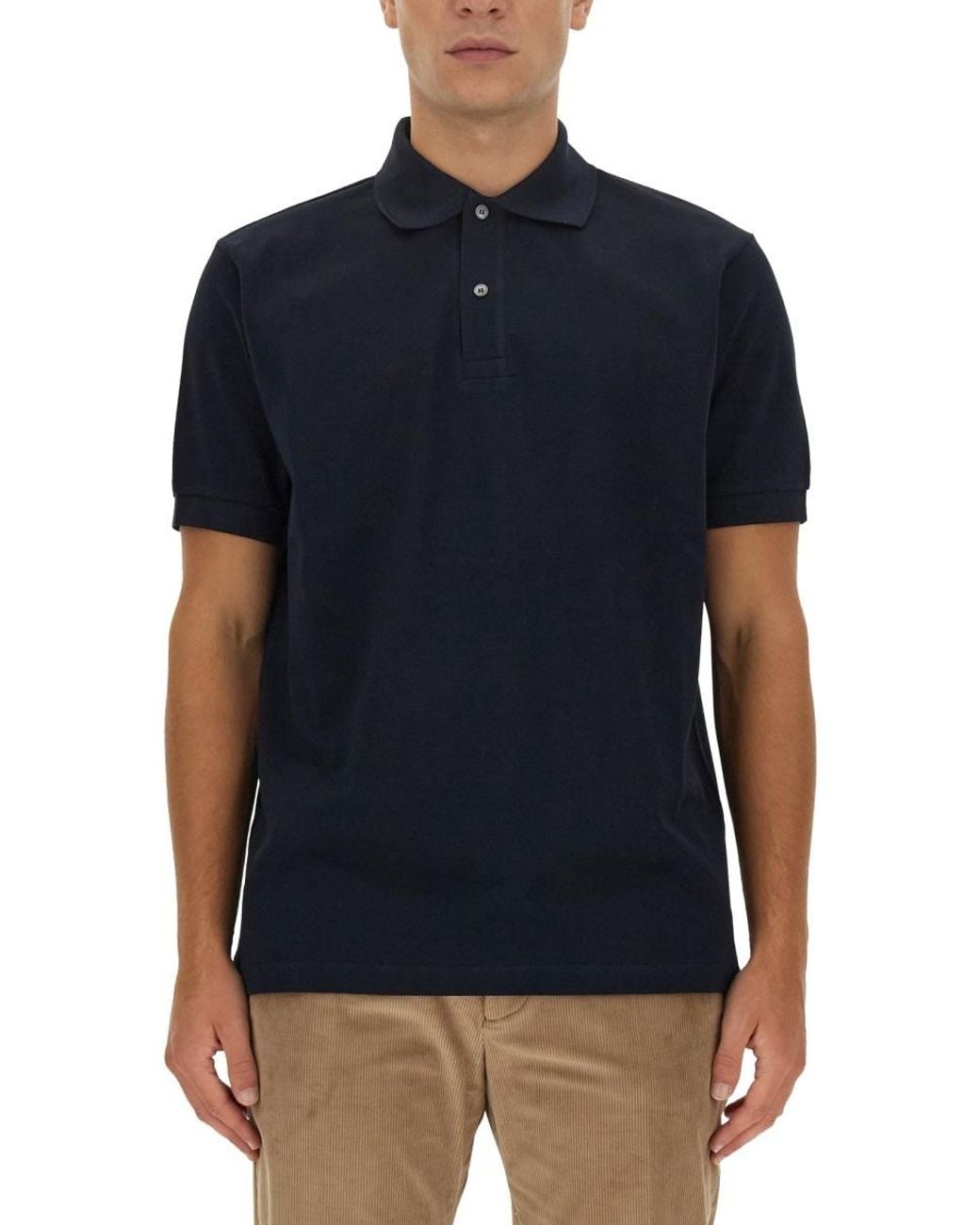 Paul Smith Blue Artist Stripe Placket Polo Shirt for men