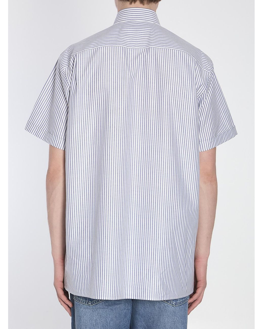 Valentino White Striped Button-Up Shirt for men