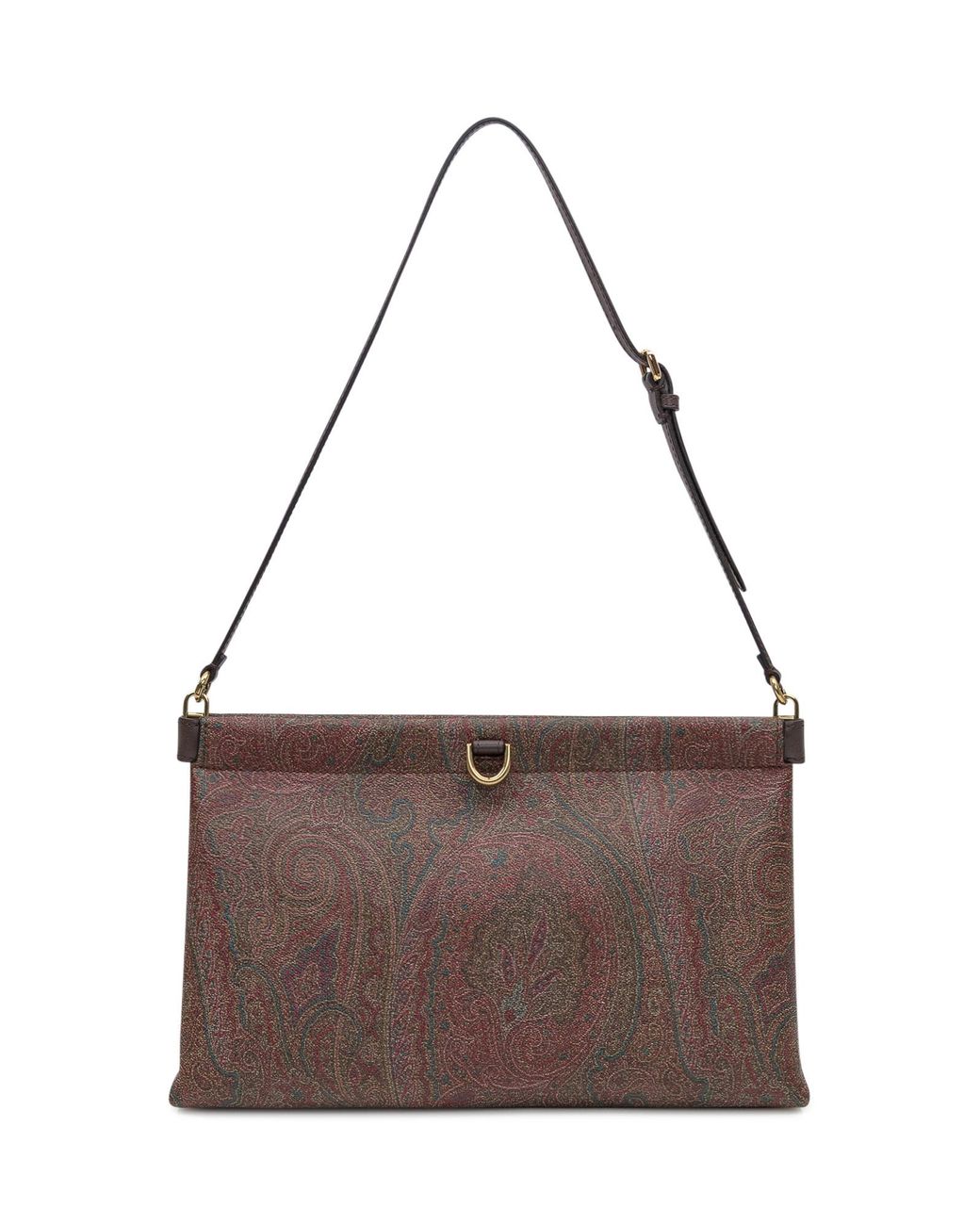 Etro Brown Paisley Jacquard Clutch Bag