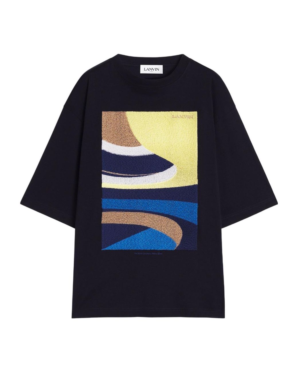 Lanvin Blue Daunou Embroidered Loose-Fit T-Shirt for men