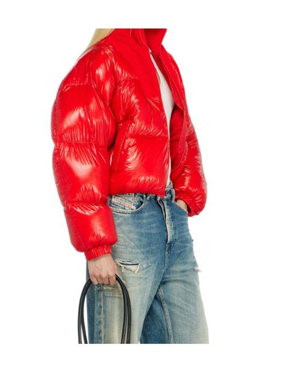 DIESEL Red Warrior Quilted Down Jacket